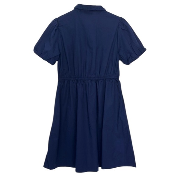 NEW J. CREW Factory Collared short-sleeve‎ tie-waist mini dress Navy Blue Size 6 - Picture 4 of 7